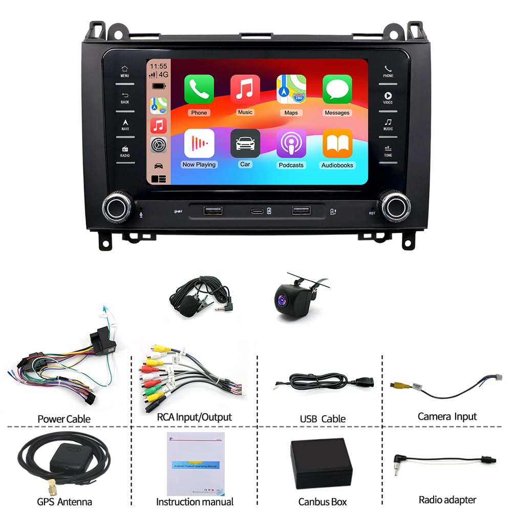 Autoradio 2+32G per Mercedes-Benz W245 2005-2011 con CarPlay e Android Auto