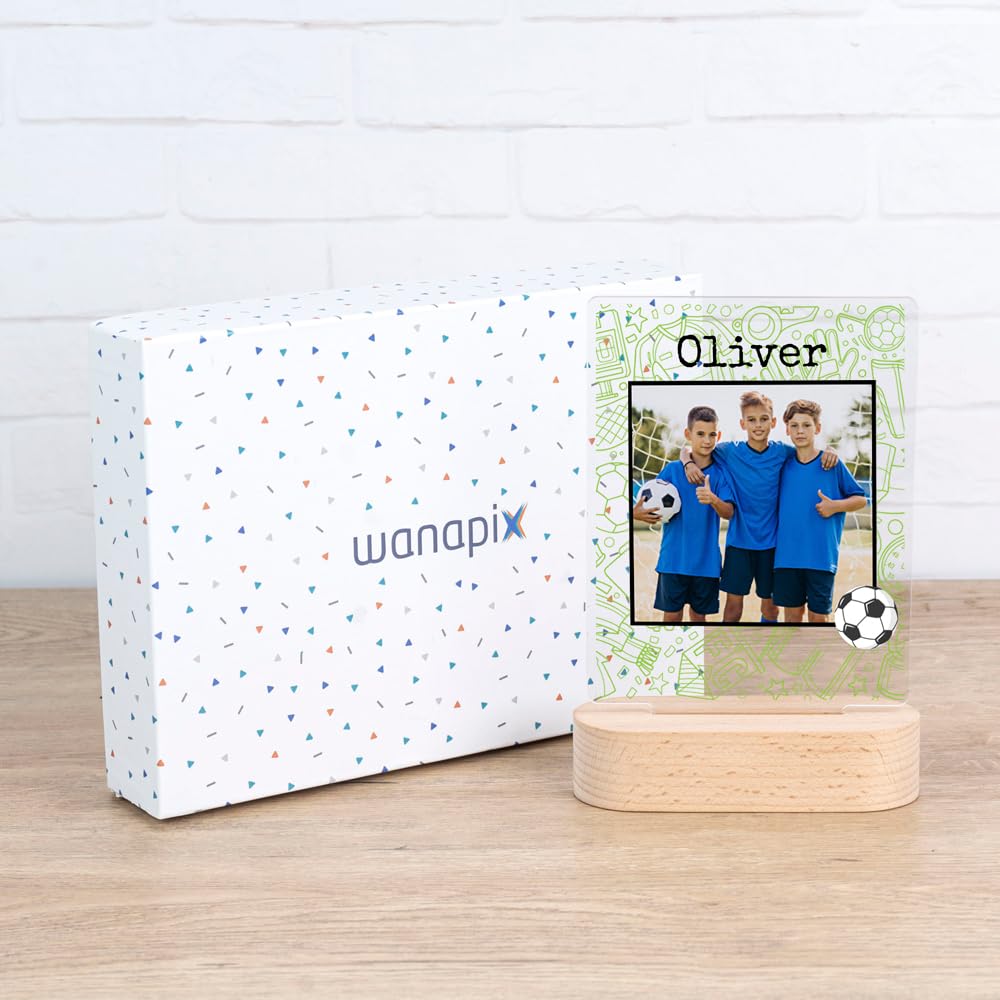Wanapix | Trofeo Personalizzabile con Nome e Foto | Targa Personalizzata | Plexiglass | Base in Legno Naturale