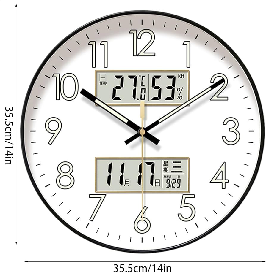 Amazon.co.jp: YNPQTDS 掛け時計 時計 壁掛け 電波時計 夜光 静音 温度