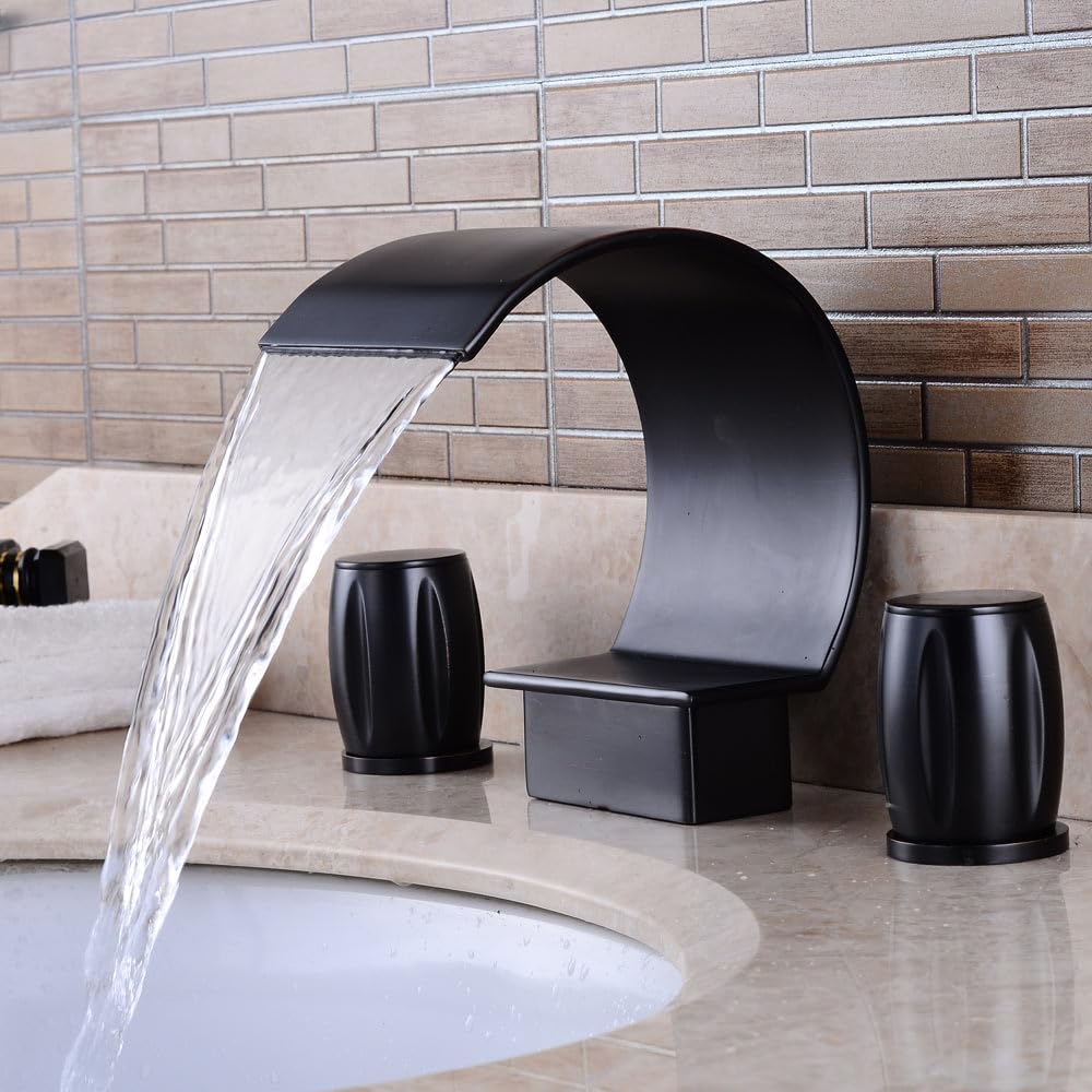 Robinet salle de bains cascade 3pcs à double poignée pour un débit parfait
