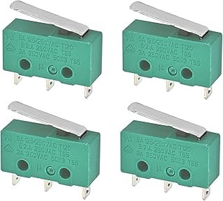 Fielect Micro Limit Switch SPDT 1NO 1NC Momentary Short Straight Lever Type 5A 250V KW4-3Z-3 4PCS