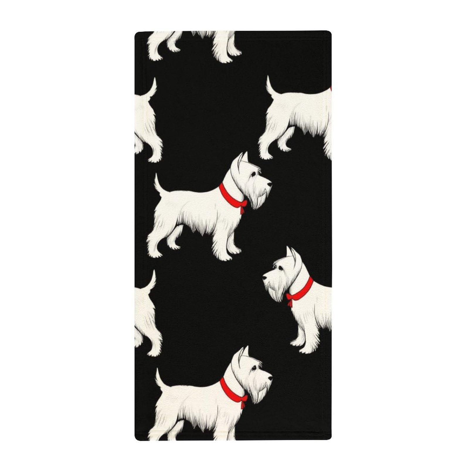 Anceky Microfiber Bath Towels for Gym & Spa, Scottie Dog Funny Pattern Super Soft Quick-Drying Hand Towels