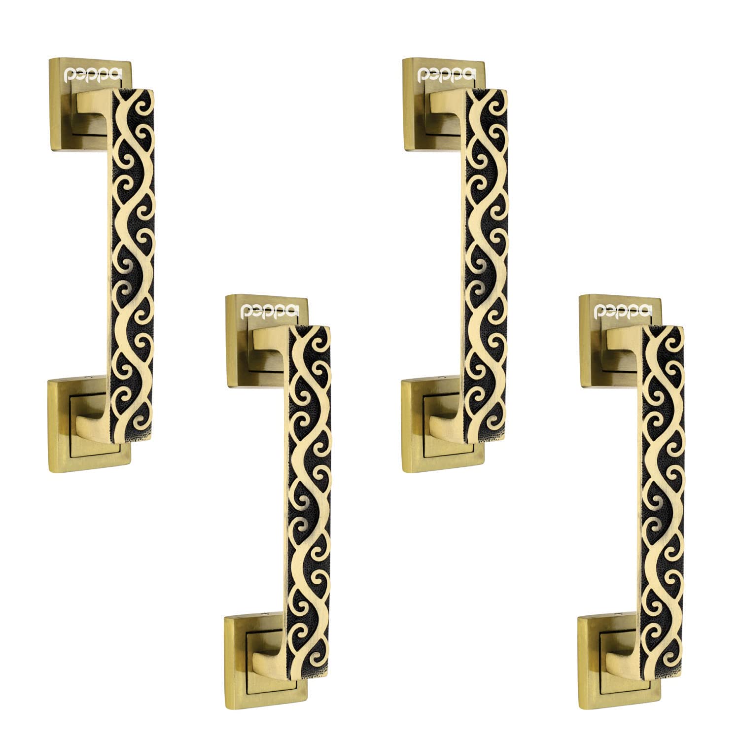 Peppa™ Antique Brass Finish Door/Cabinet Pull Handle 8 INCHES, (Bail) Pack of 4