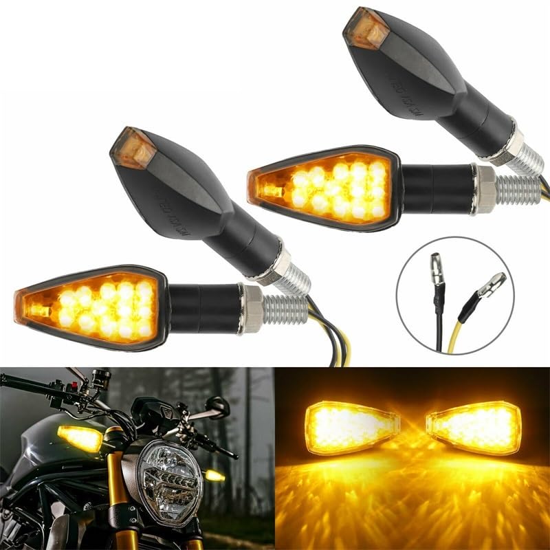 Intermitentes Motocicleta 4 Uds luz LED de intermitente para motocicleta luces indicadoras intermitentes accesorios Color ámbar Universal