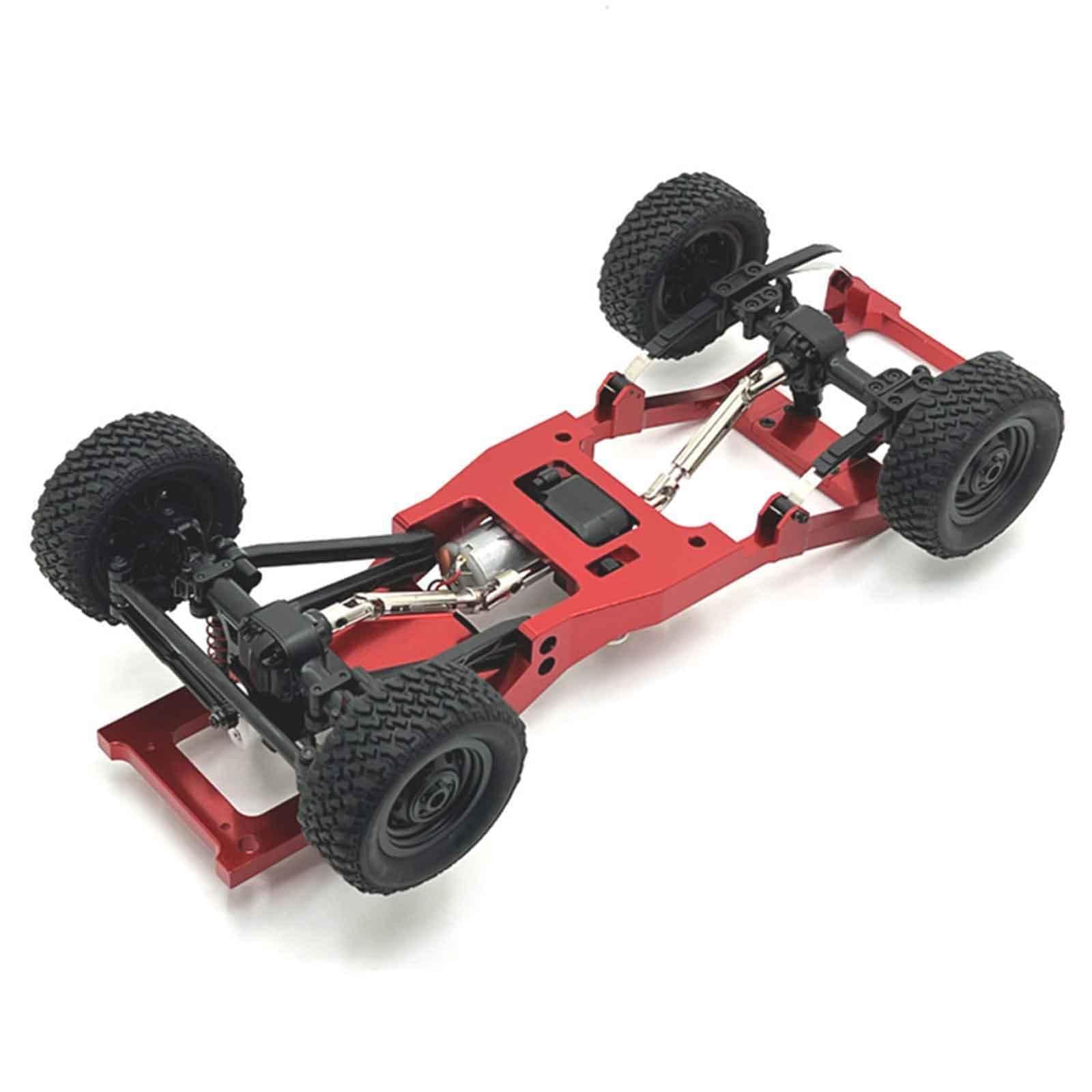 RC Car Chassis Frame RC Metall Chassis Aluminium Komplettbausatz Ersatzteile Montagezubehör für MN82 LC79 1/12 für Modellbau Reparatur Hobby, Rot