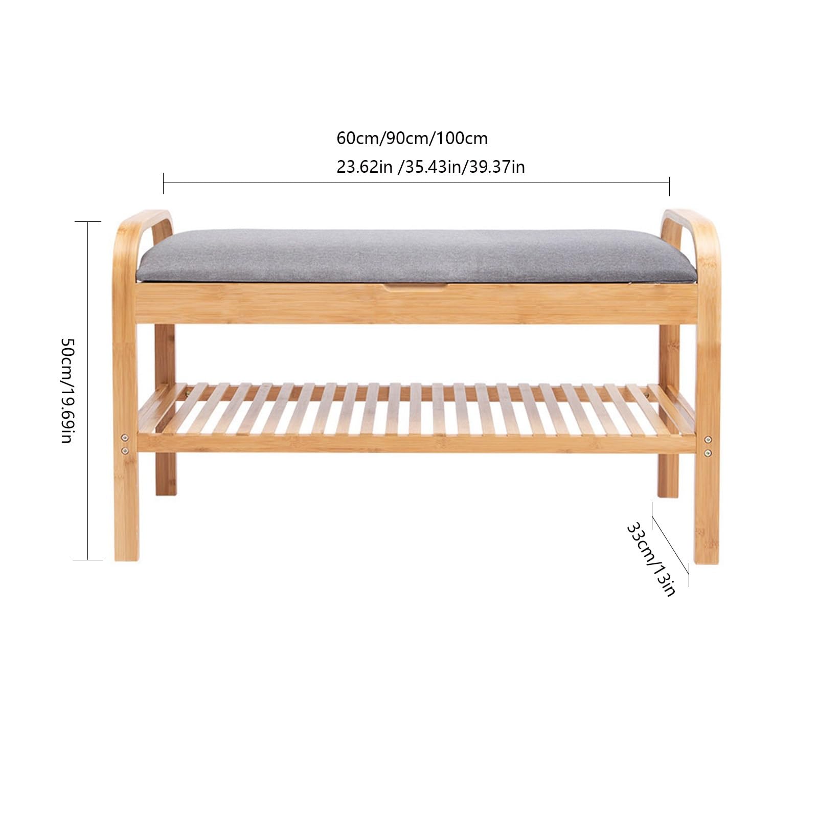 Ławka z półką na buty Szafka na buty, Ławka z półką, w przedpokoju ukrytą, do szafy(90 * 33 * 50cm)