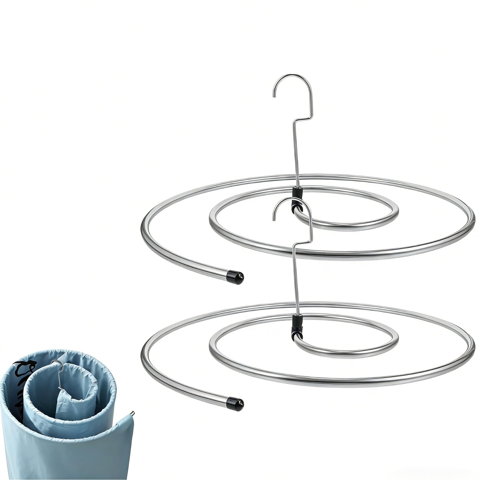 Support à linge en spirale NOLITOY en acier inoxydable pour draps et couettes