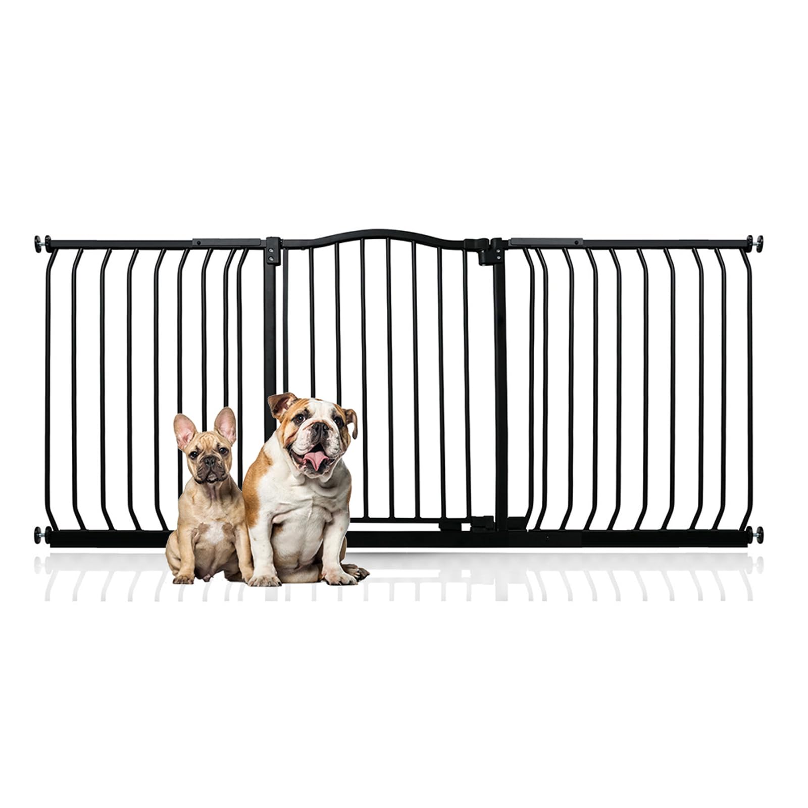 Bettacare Black Curved Top Dog Gate, 170-179Cm, Matt Pressure Fit Pet Barrier, Easy Installation