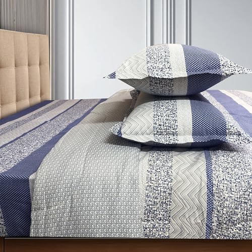 Image of Signature Reversible Super Soft Double Bed Comforter /Quilt Set 350GSM 88x90 inches, and Fitted Elastic Bed Sheet with Pillow Covers (Bluey Day, Comforter Set)