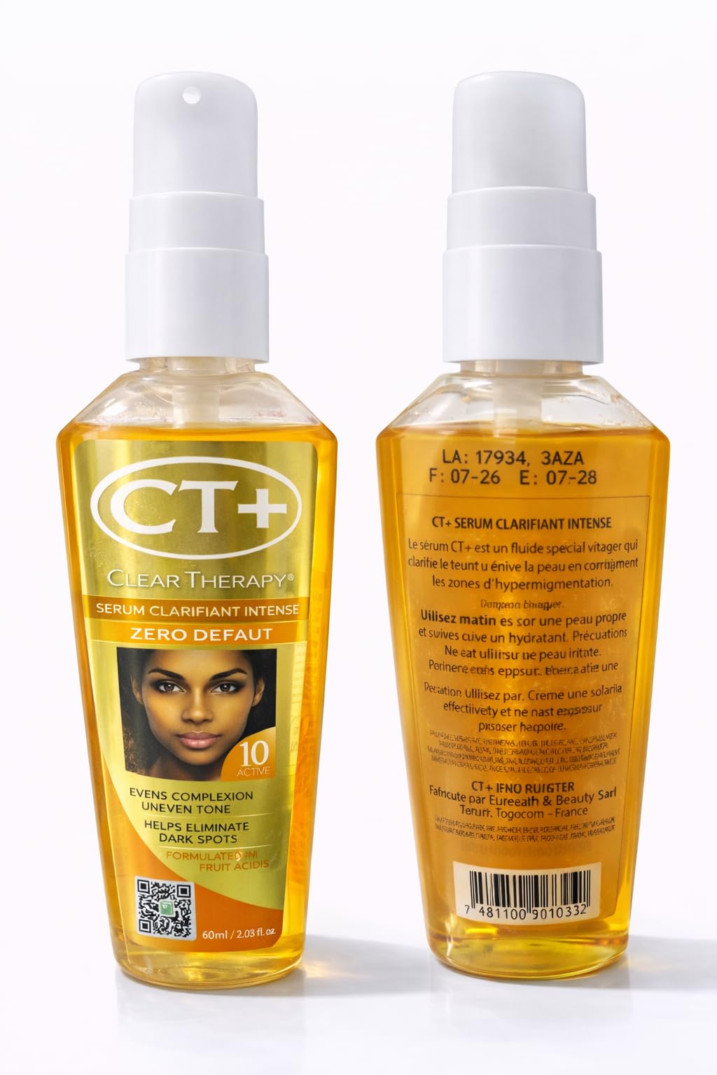 CT+ Face & Body Moisturising Oil, Skin Brightening Serum, Uneven Skin Tone Treatment, Paraben-free, Twin Pack, 2 x 250ml