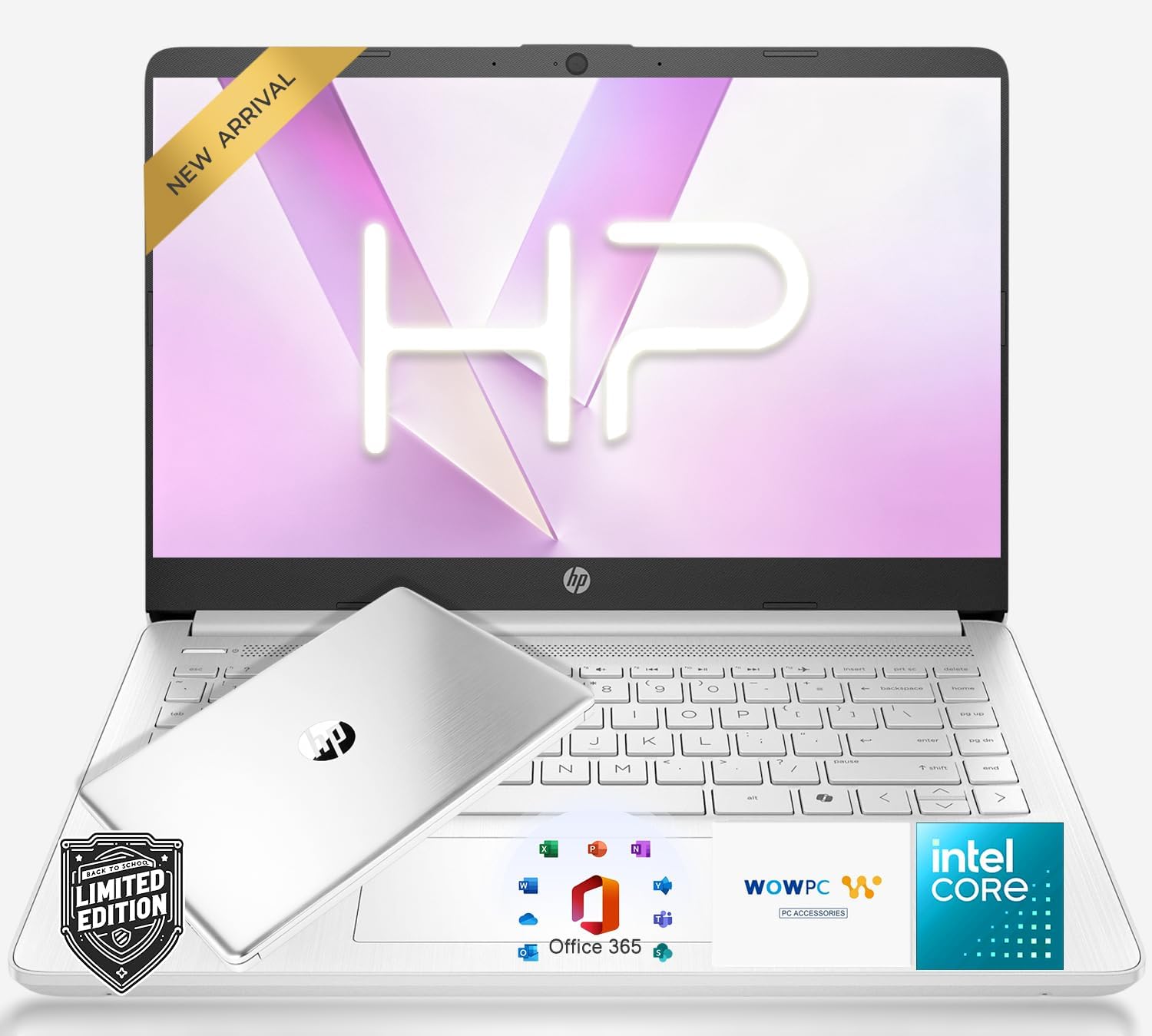 HP Laptop with Copilot AI • Latest Intel 4-Core N150 CPU • 128GB SSD •2026 Edition • Windows 11, Microsoft Office 365 Included • Thin & Portable • w/o Mouse