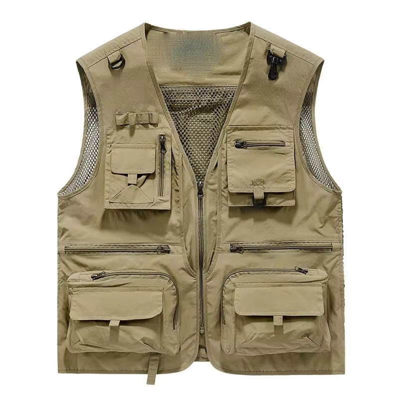 Chaleco de malla para hombre transpirable con bolsillos para verano 2