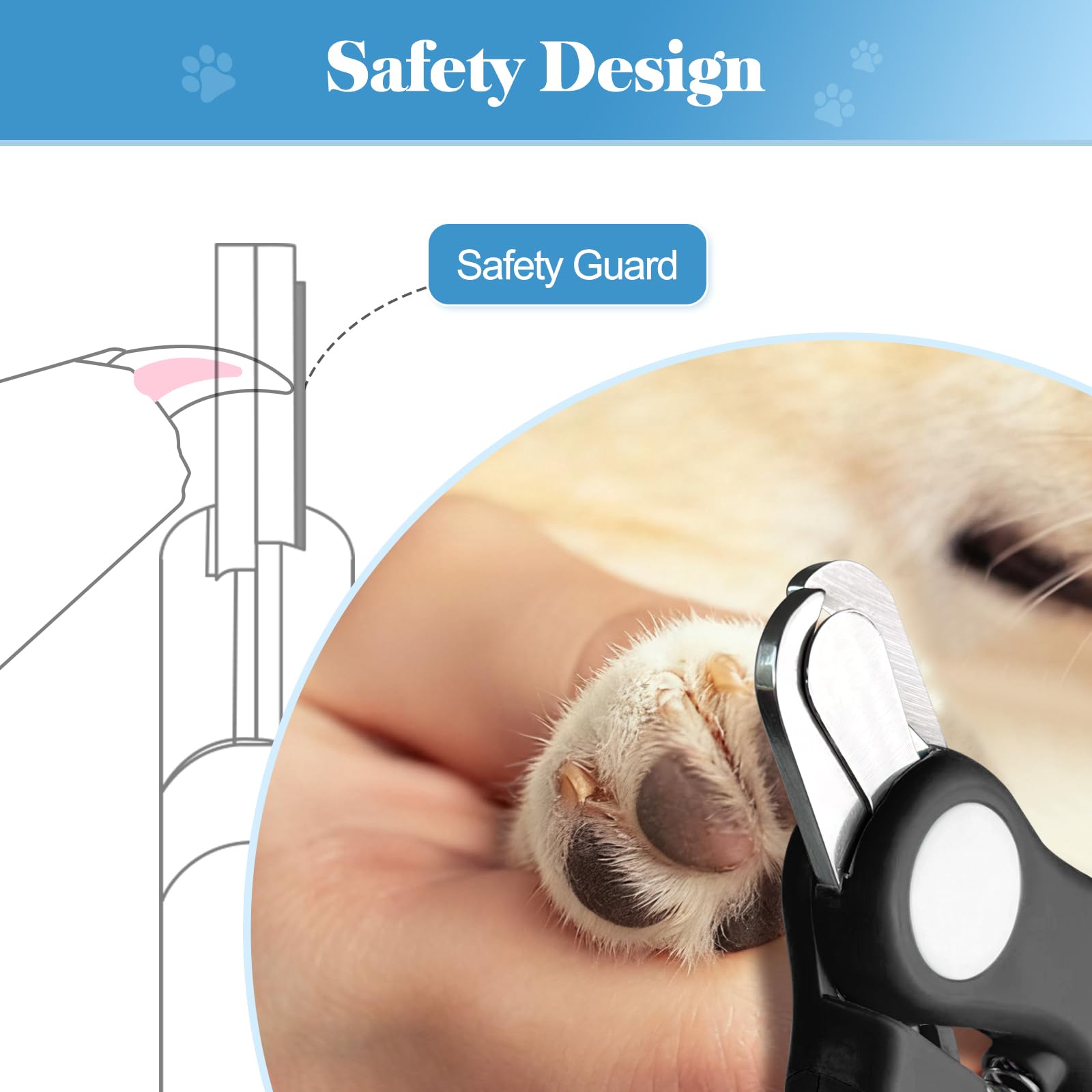 Swihauk Heavy Duty Dog Nail Clippers and Trimmers, Professional Pet Nail Clippers with Nail File for Dogs Cats Small Animal, Claw Clippers with Safety Guard to Prevent Over-Cutting, Black - image 4
