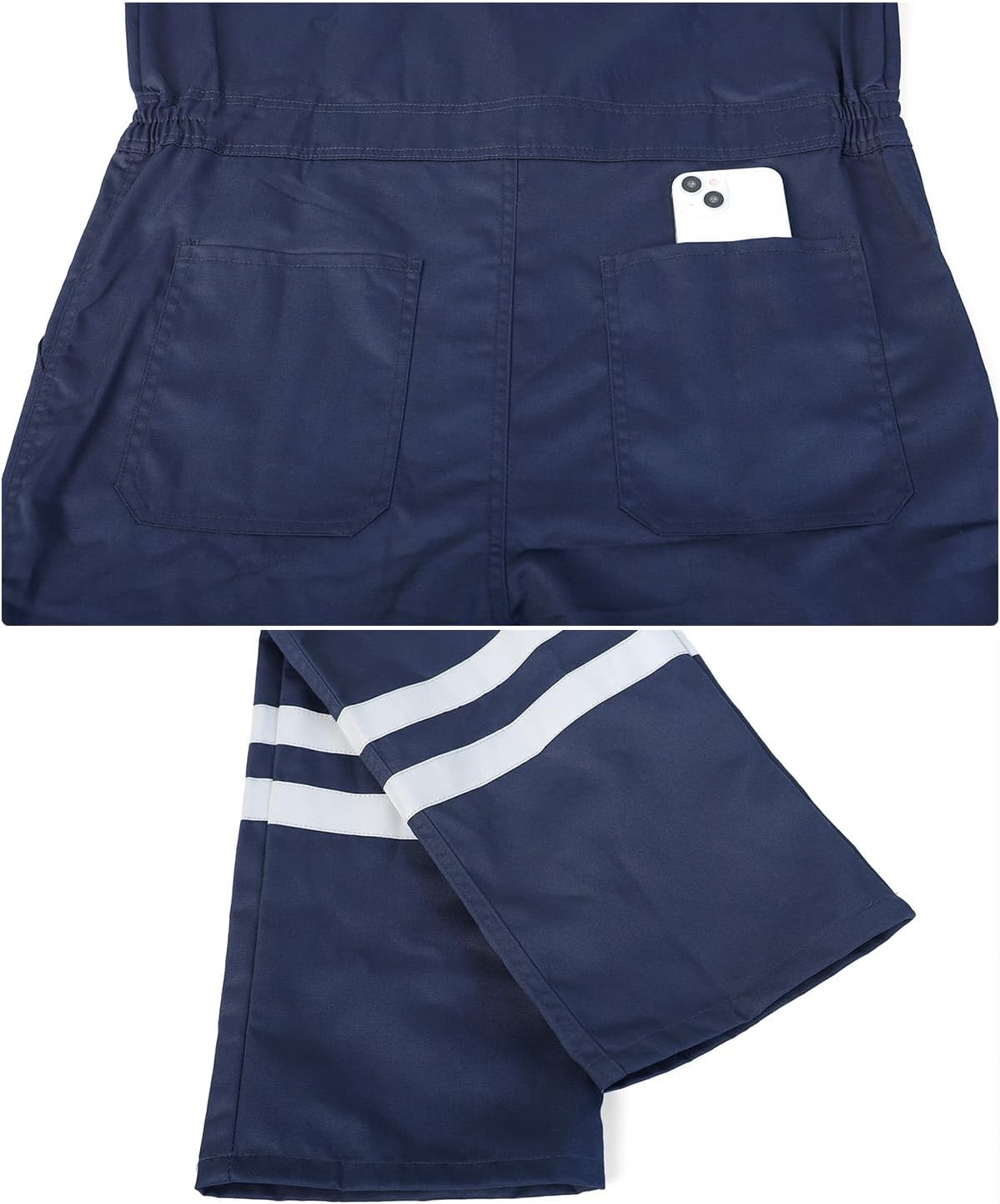 Men's Work Coverall High Visibility Overalls Mechanics Coveralls Workwear Jumpsuit with Multi Pockets - Image 6