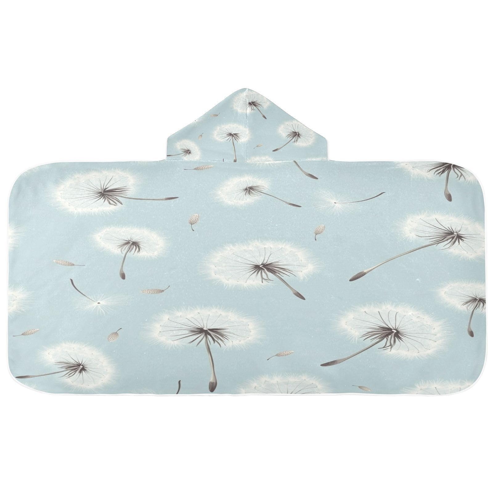 Kigai Dandelion Hooded Beach Towel for Kids Soft Absorbent Quick Dry Bath Towel with Hood Lightweight Toddler Shower Pool Bath Wrap for Boys Girls