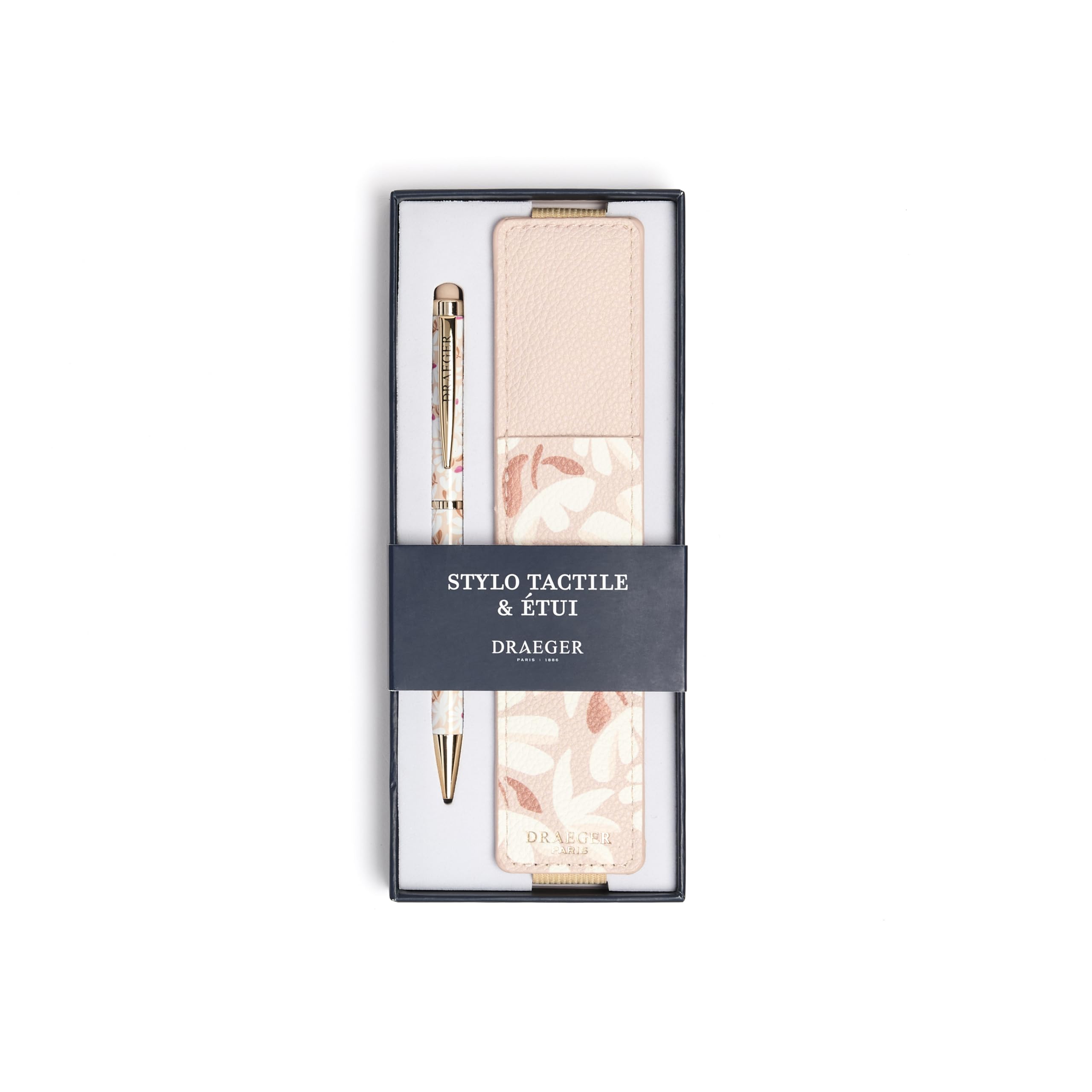 DRAEGER Paris 1886 Coffret Stylo Tactile & Étui – Stylo à Embout Tactile pour écrans + étui pour 2 stylos en matière recyclée