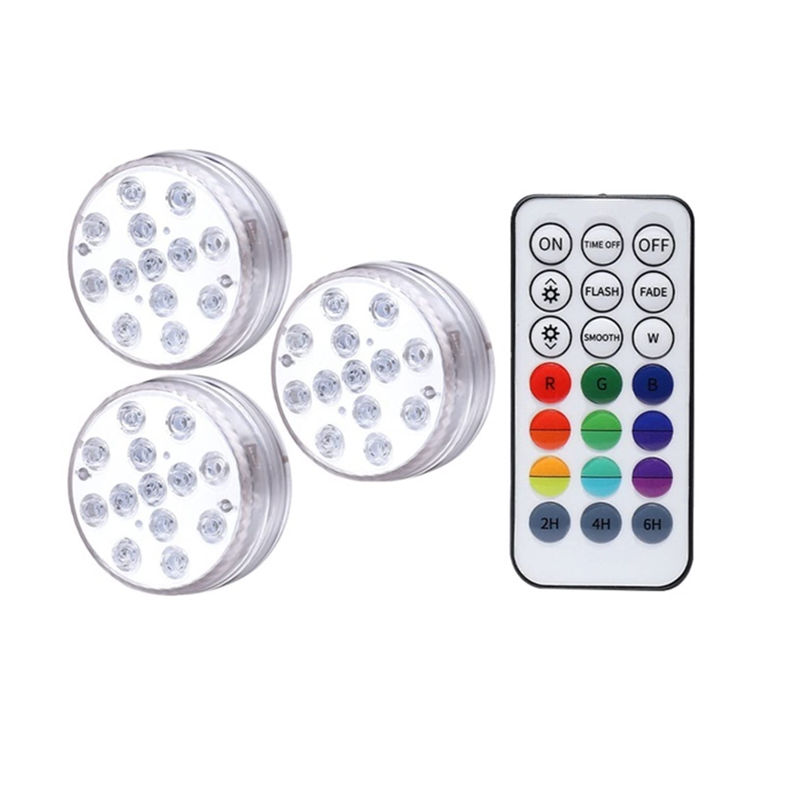 13 diod LED podwodne światło 16 kolorów RGB IP68 wodoodporne oświetlenie do basenu pilot RF zatapialne światła wazonu stawowego Wodoodporne Bezpieczne(1 Controller 3 Lamp)