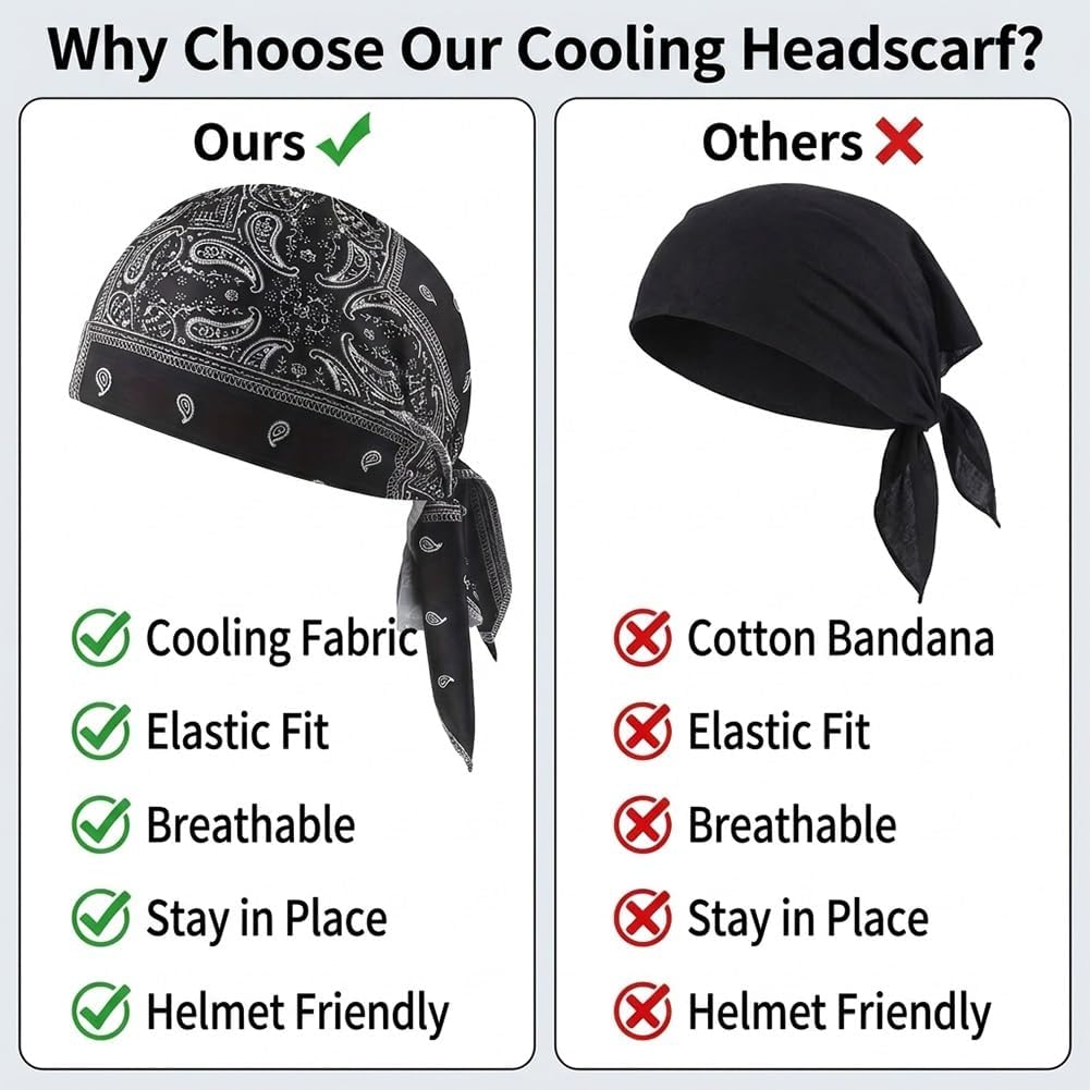 Kühlende Paisley-Kopfstückkappe, Kühlendes Bandana, Kopftuch, Motorradhelm Innenfutter, Elastische Passform Radsportmütze, Kopftuch Piraten, für Sommer, Outdoor, Sport, Reiten, Laufen