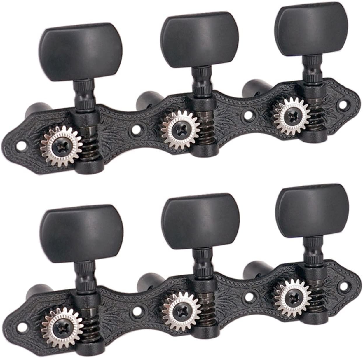 ギター弦チューニングペグ 1ペア1:18ブラッククラシックギターチューナーマシンヘッドチューニングキーペグクラシックギター