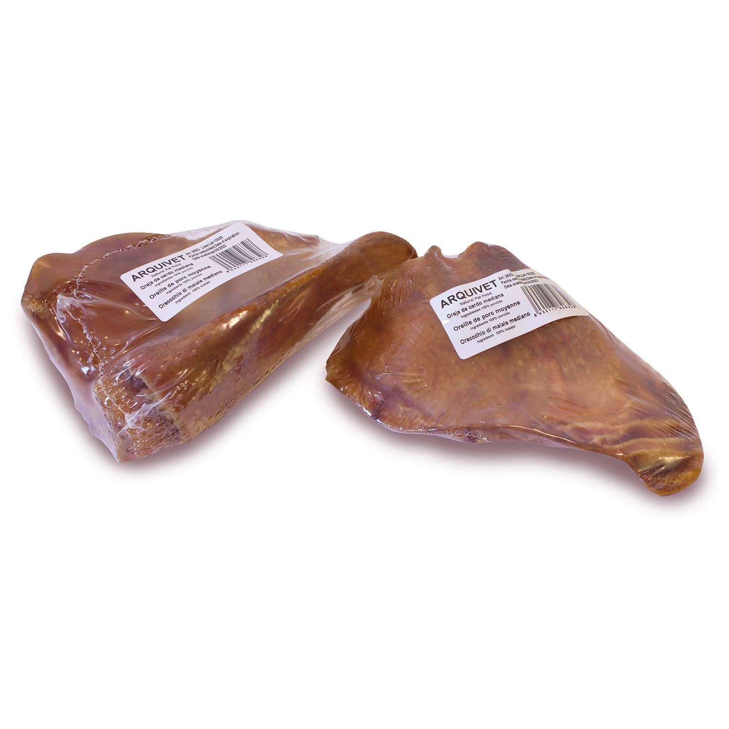 Arquivet Oreille de Porc Moyenne pour Chien - Boîte complète 20 unités rétractées - Snacks naturels pour Chiens - Chuches, Prix, récompenses, friandises, bibelots canins