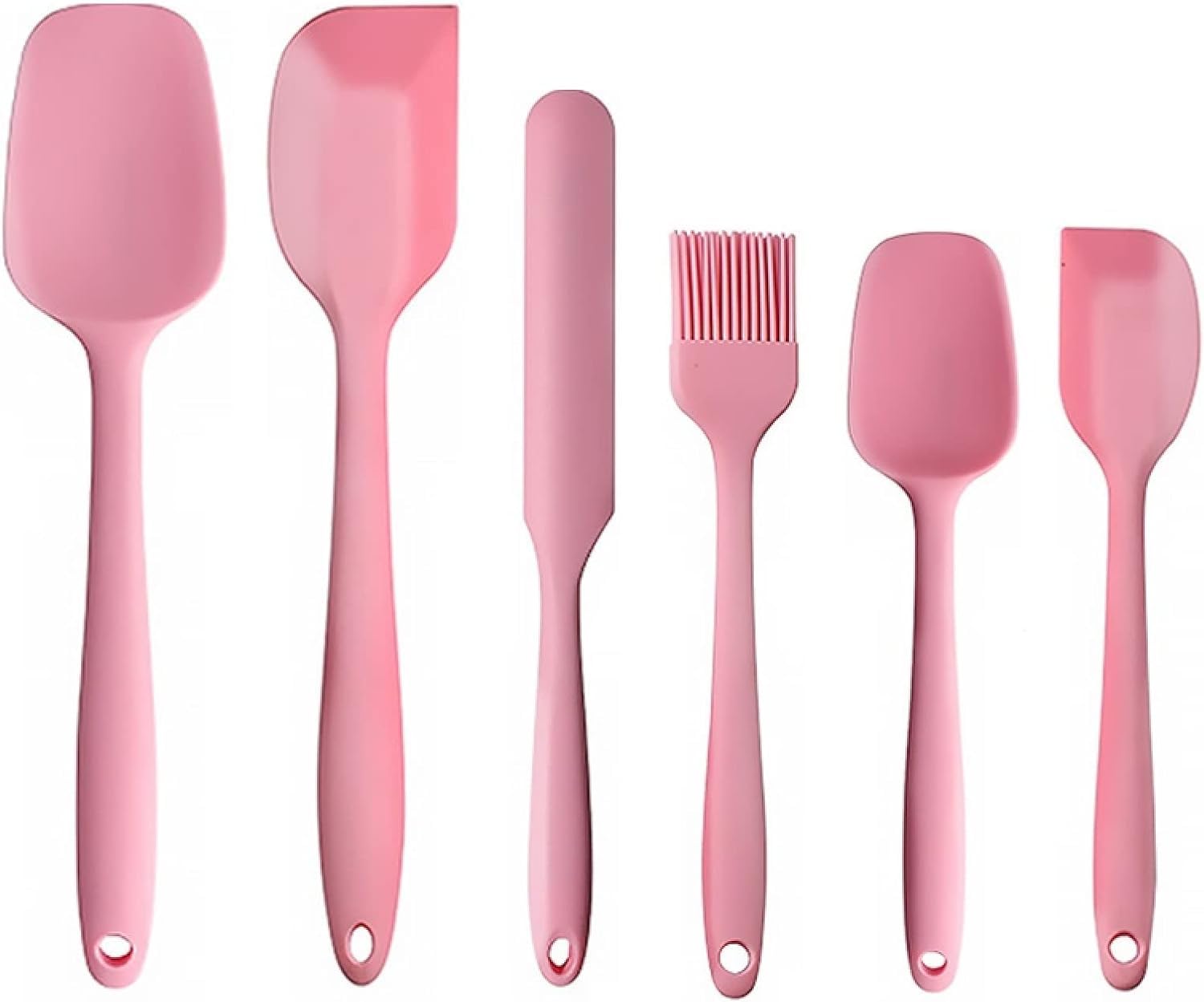 Kochutensilien-Sets Küchenutensilien-Set, Kochutensilien-Set, Küchenutensilien-Set aus Silikon, antihaftbeschichtete Kochutensilien, Backwerkzeug, 6-teiliges Set(Light Red)
