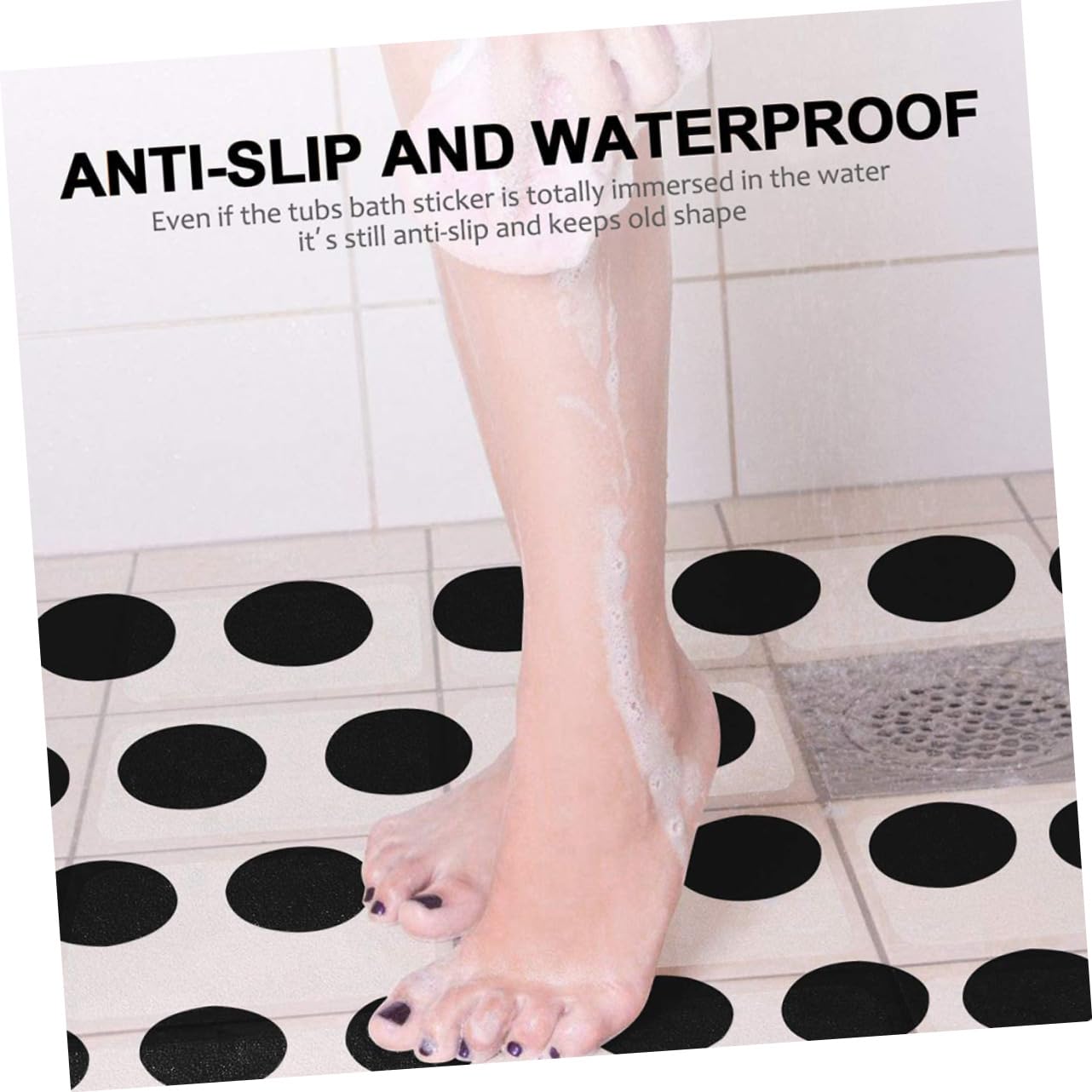Amosfun Strisce Antiscivolo per Vasca da Bagno Nere 73 Pezzi Peva