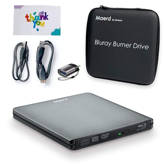 Buy External Blu Ray DVD Drive, Maerd USB3.0 TypeC Portable Blu Ray