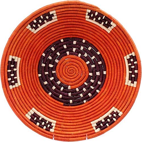 Fair Trade Uganda African Bukedo & Raffia Bowl #Ur5916, 15-16" Across #TOP4