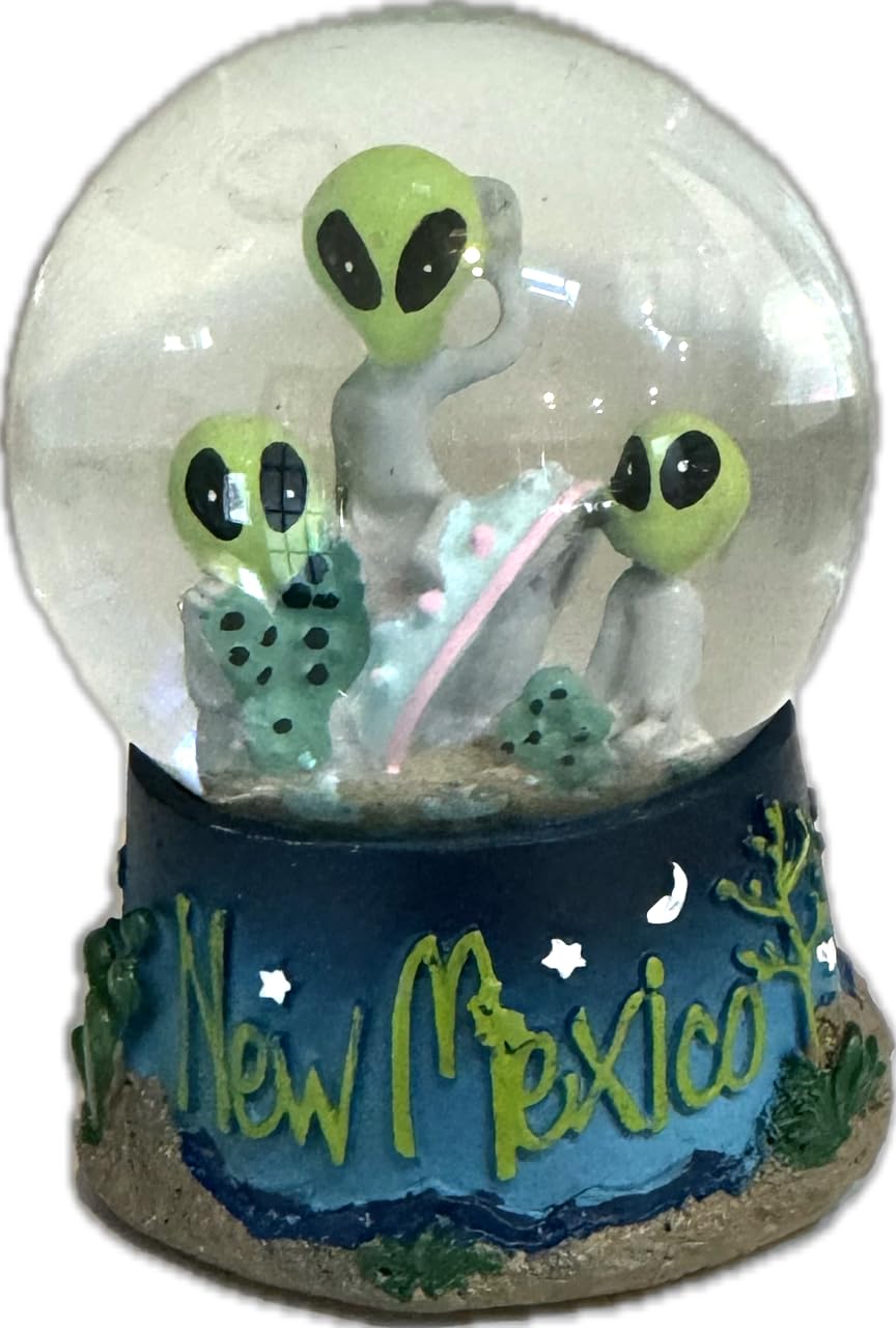 New Mexico 3 Aliens in The Desert Snow Globe 65mm