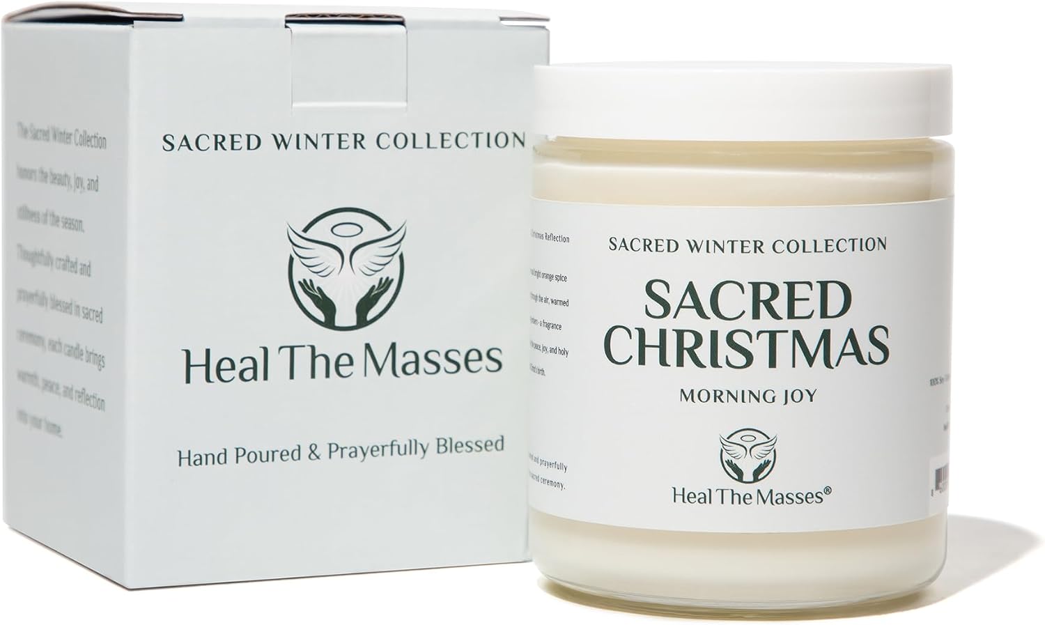 Heal The Masses Sacred Christmas Candle, 7 oz, Soy Coconut Wax Blend