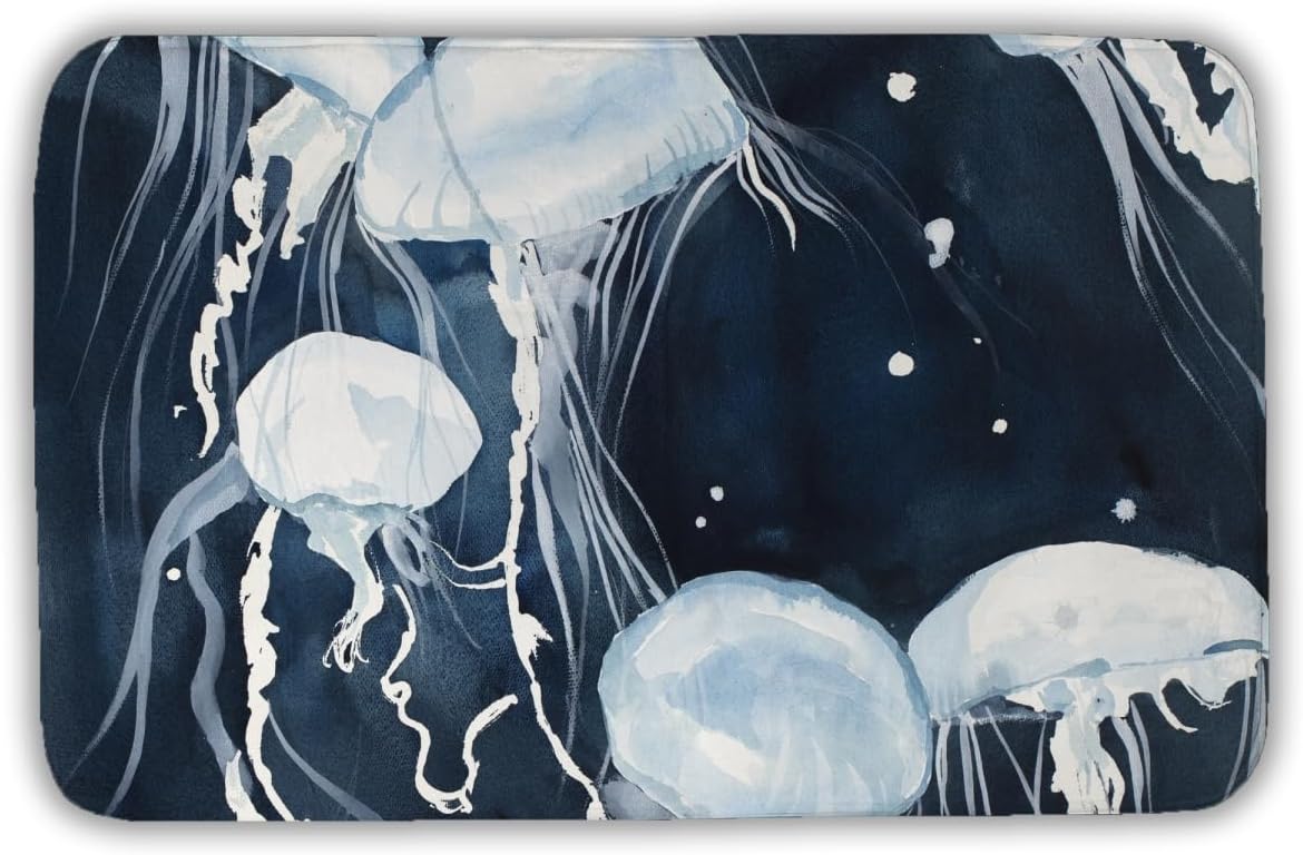 Begin Home Decor C1BM21342HAOGN 21 x 34 in. Medusa Blue Marine Bath Mat - Stylish Home Decor Accessory