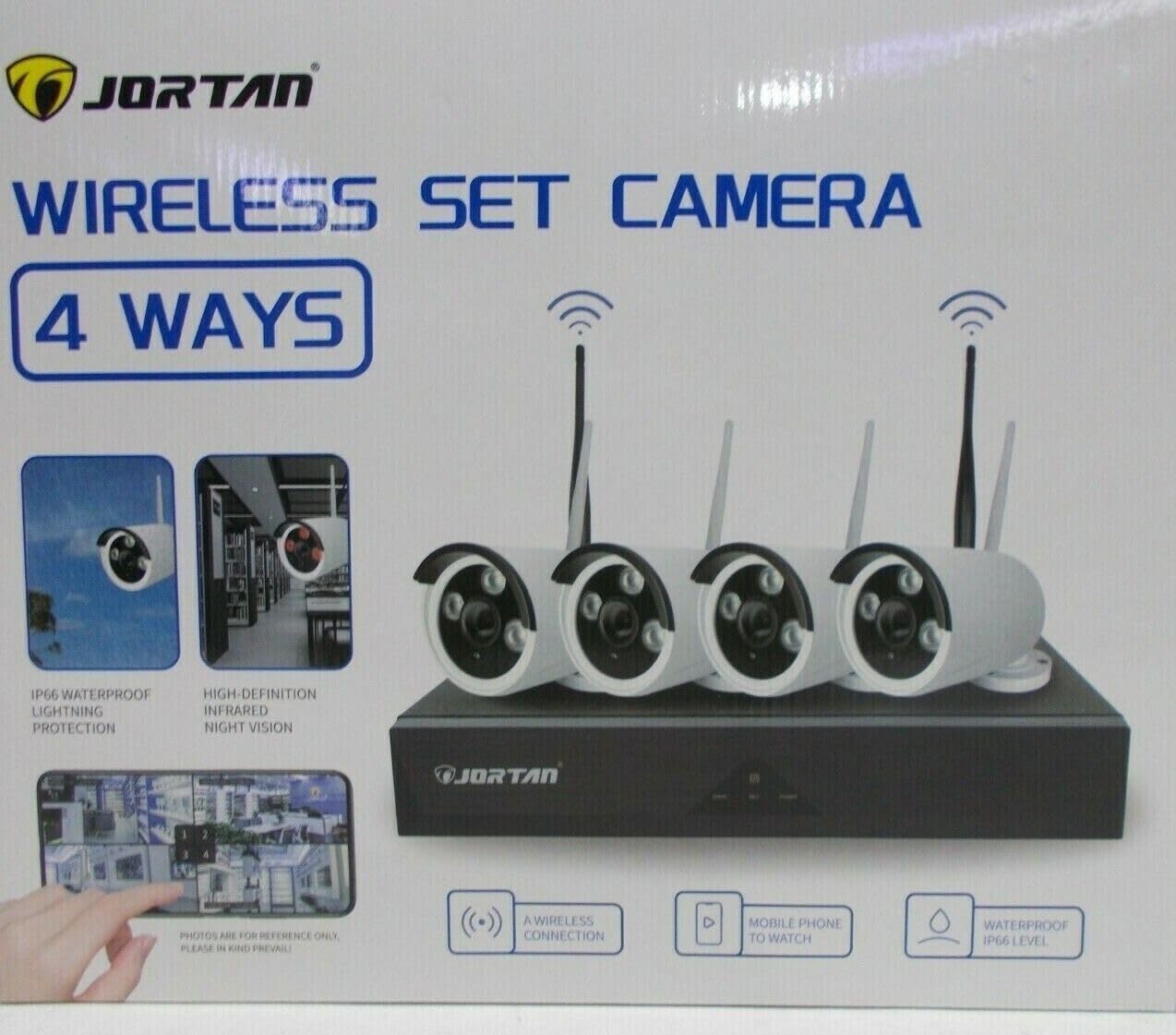 KIT VIDEOSORVEGLIANZA WIRELESS DVR NVR 4 CANALI 4 TELECAMERA WIRELESS