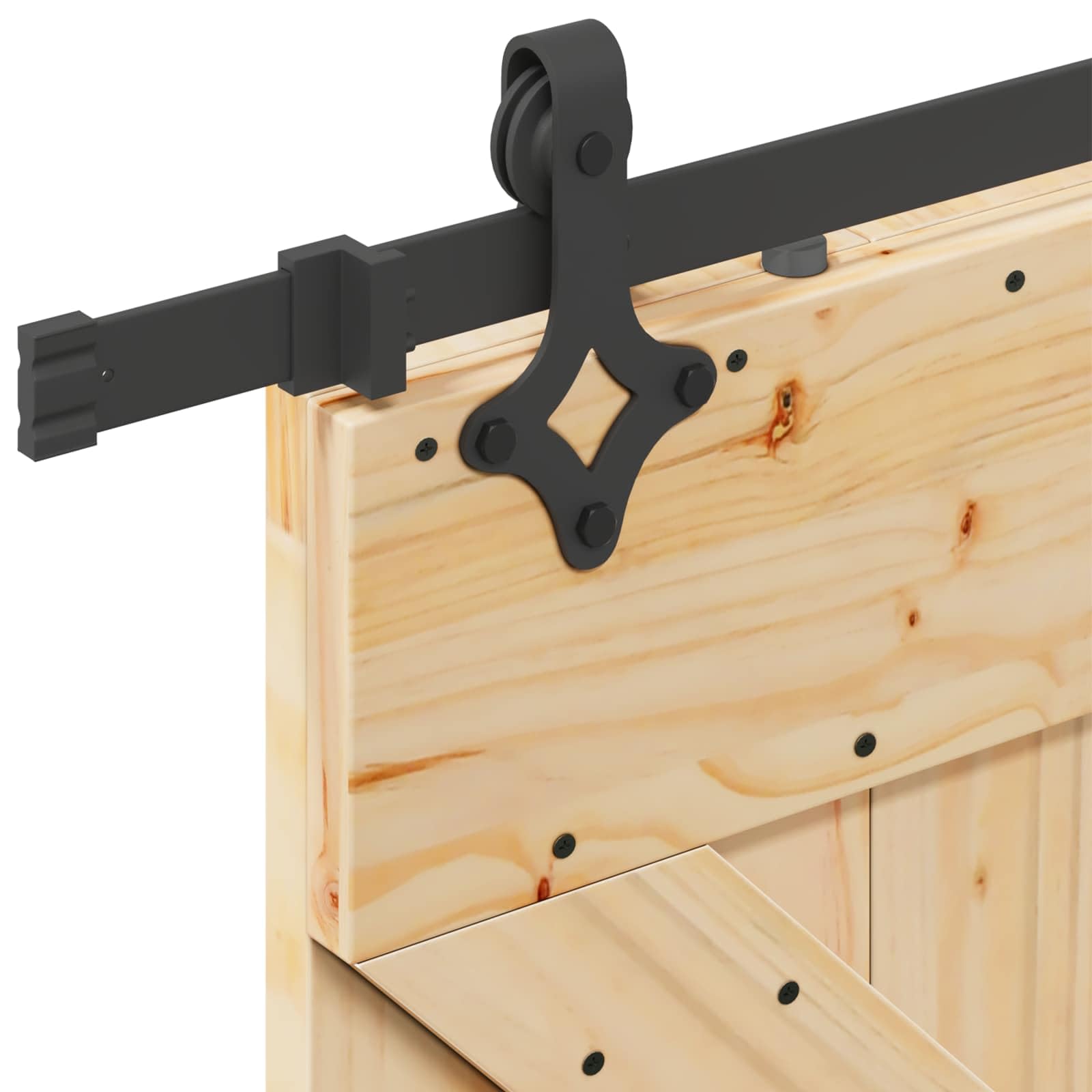vidaXL Porta scorrevole NARVIK Naturale e Nero 80 x 210 cm (152,5 cm)