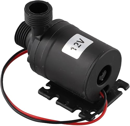 DC 12V 24V Solar Powered Circulating Pump Kit, Low Noise Brushless Motor for Hot Water System, 8Lmin Flow Rate, 12" for NPTfor BSP Threads, Black