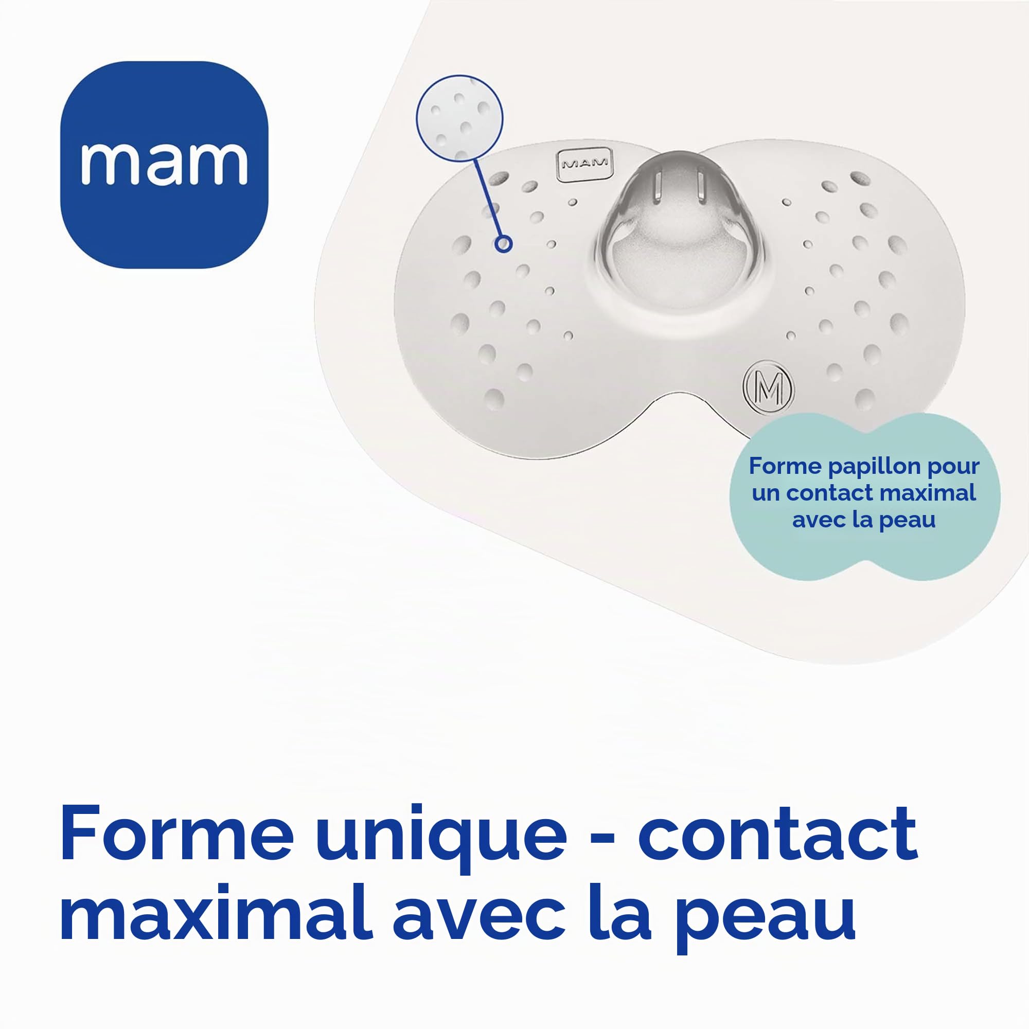 MAM Lot de 2 protège-tétons extra souples pour l'allaitement, taille M (Ø 20 mm), offrent un contact cutané maximal entre la mère et le bébé