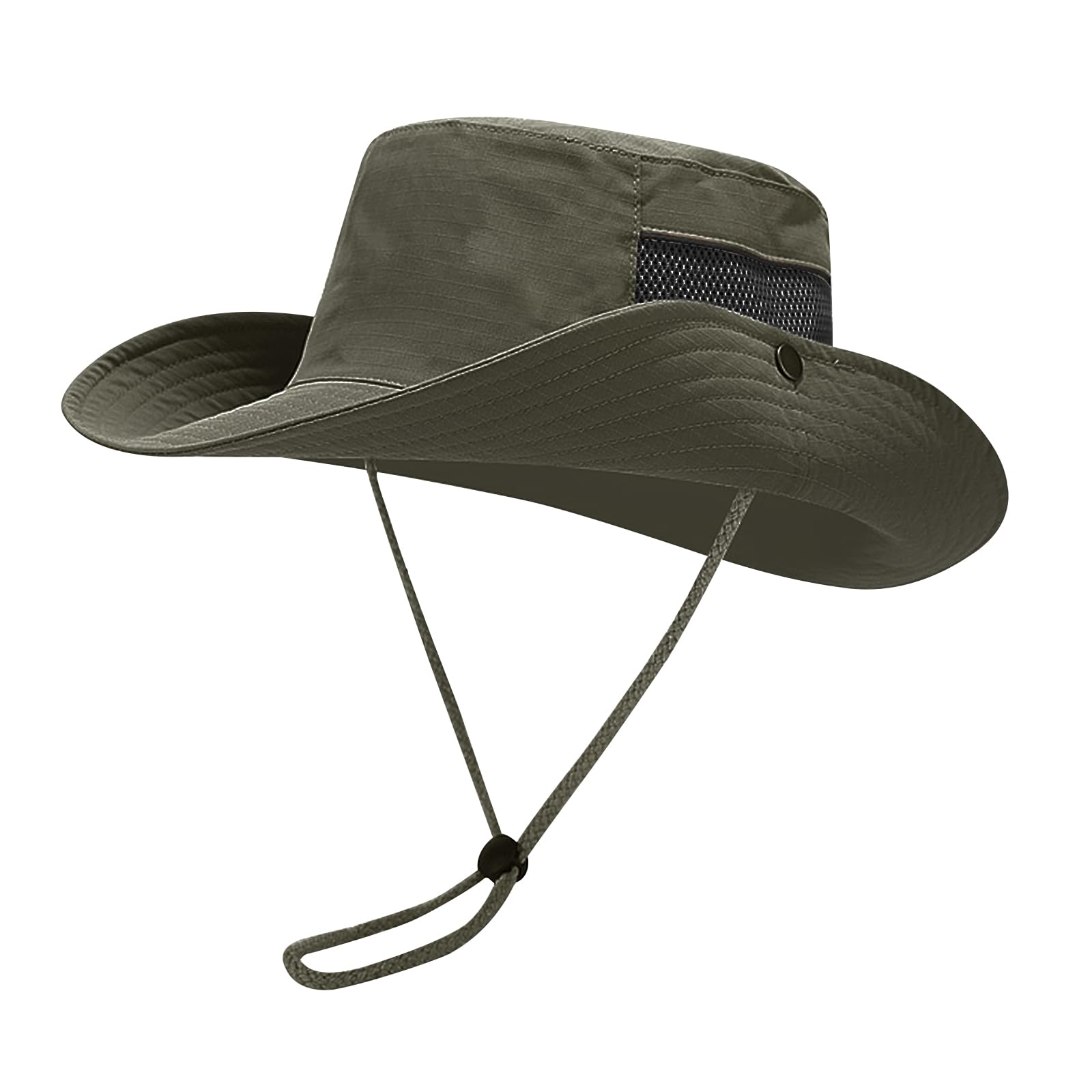 Men's Fisherman Sun Hat Cap UPF 50+ Foldable Wide Brim Ventilating Bucket Hat Hiking Camping Fishing Hat Summer Unisex, Green