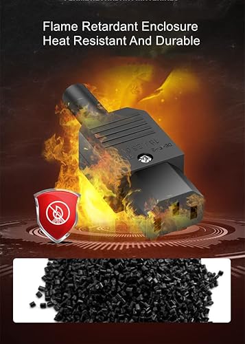 Miniatura 7 de Fielect C14 Adaptador de enchufe de alimentación Conector de alimentación CA Enchufe de alimentación AC110-250V 10A 3 pines Terminales Adaptador en