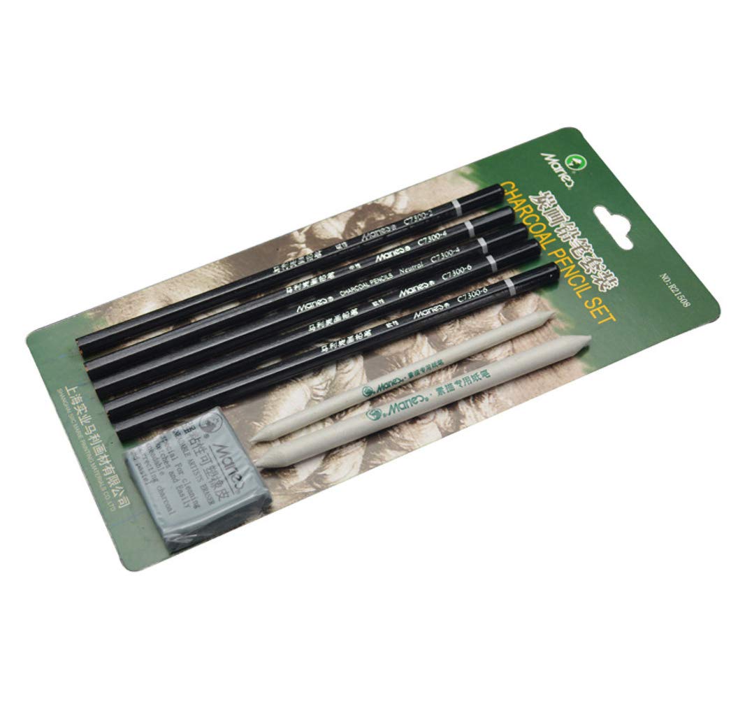 YYMIYU Charcoal Pencil 8-piece Set Student Charcoal Pencil Set Sketch Painting