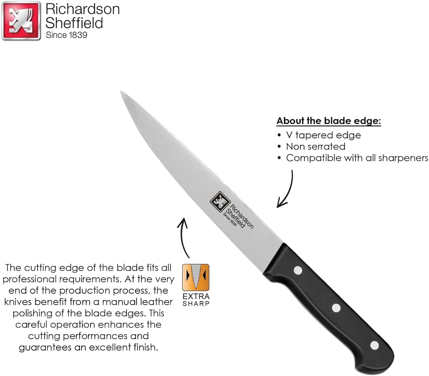 Richardson Sheffield Universal NSF Approved Professional Carving Knife, 7-Inch