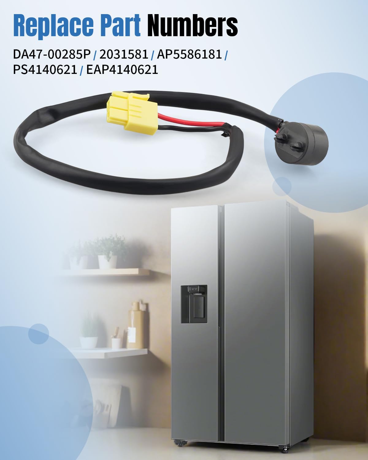 DA47-00285P Refrigerator Defrost Sensor Thermostat Fit for Samsung, Replace 2031581 PS4140621 EAP4140621 AP5586181,Defrost Bimetal Thermostat