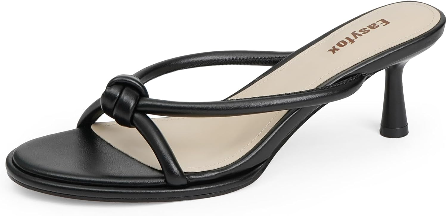 Womens Heeled Sandals - Comfortable Slip-On Design