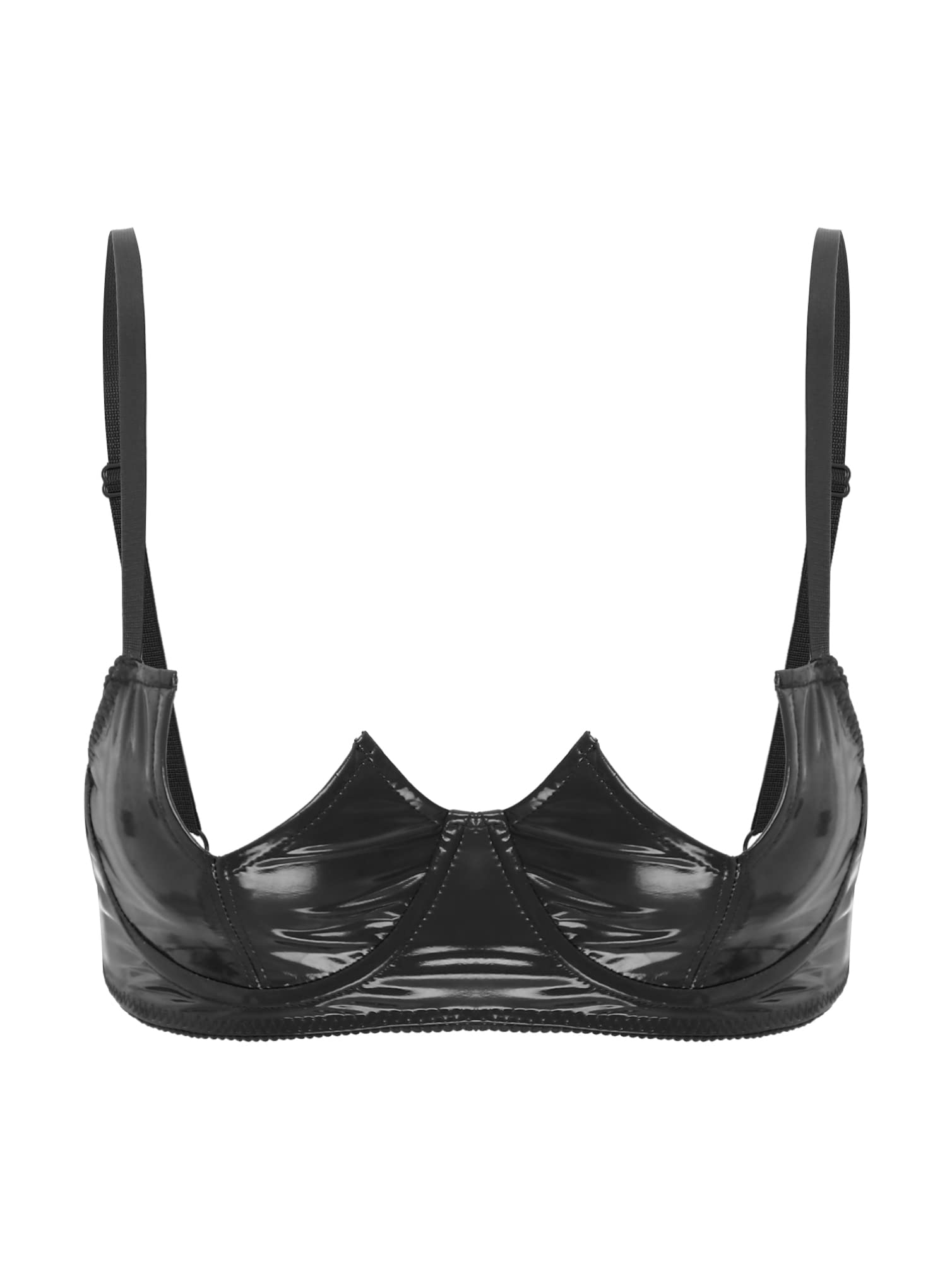 Amazon.com: YONGHS Women Sexy Leather 1/4 Cups Push Up Bra