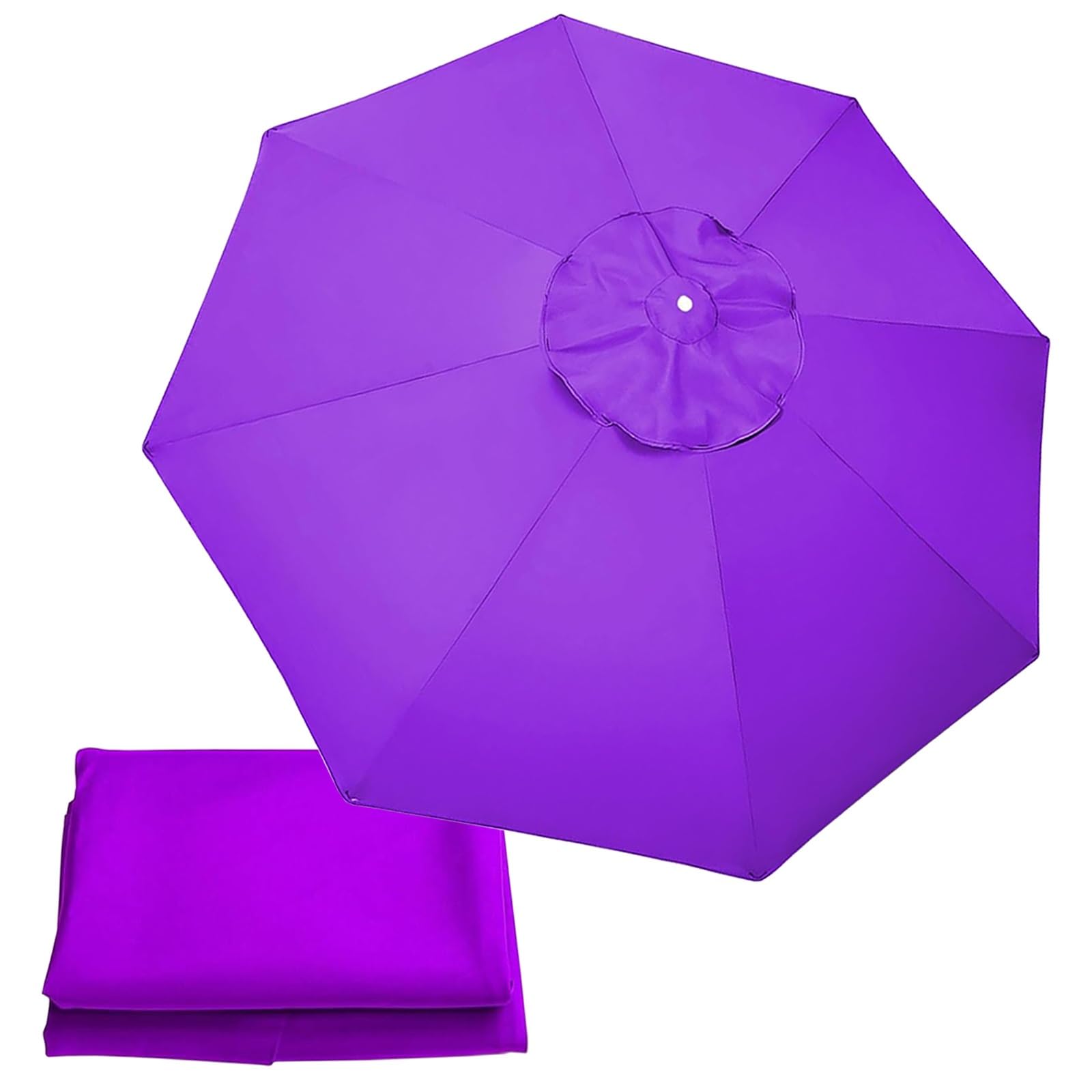 Baldacchino Di Ricambio Ombrellone Impermeabile Antivento Per 6/8 Braccia | Pieghevole Ombrello Rotondo Di Ricambio Ø2.5m/2.7m/3m, 9 Colori, Facile Da Installare(Purple,3m/6ribs)