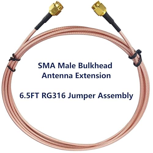 Miniatura 4 de Cable SMA macho a SMA macho de 6.5 pies, extensión de cable de antena de red RG316 Conjunto de puente de alambre de baja pérdida Cable coaxial RF