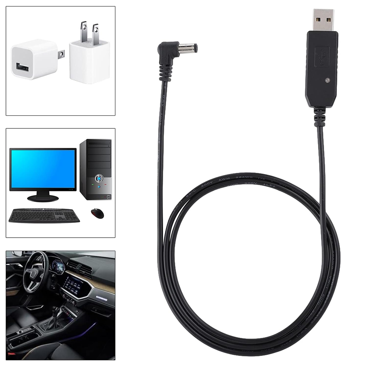 USB Charger Cable for 5R 82 BF F8HP 9R Plus, 10V Output Voltage, 1 Meter Length, Use with Any USB Port