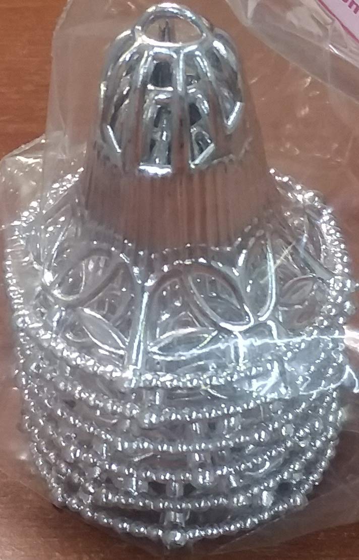 Sugarcraft Silver Colored Bell Cupcake Toppers Pack of Six