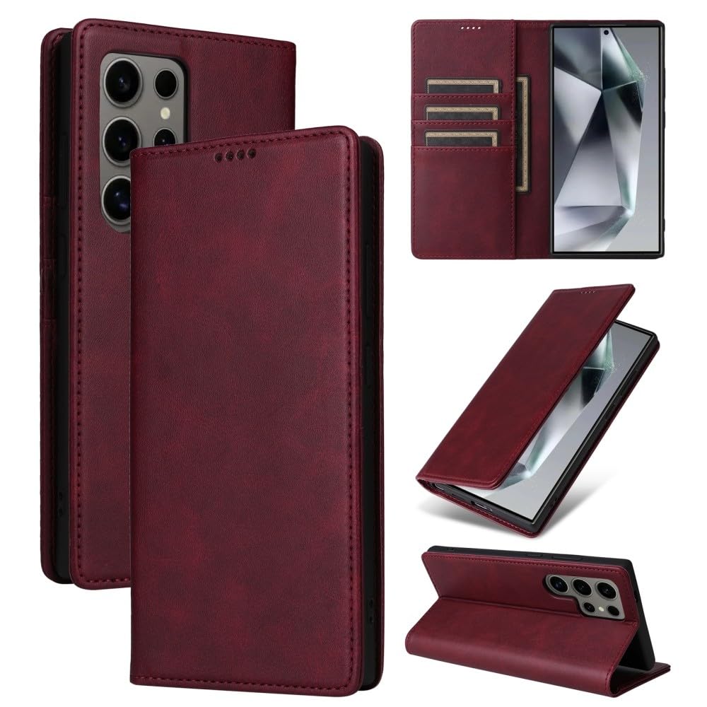Coque rabat Galaxy A13 5G rouge vin idéal pour sorties et déplacements - 8