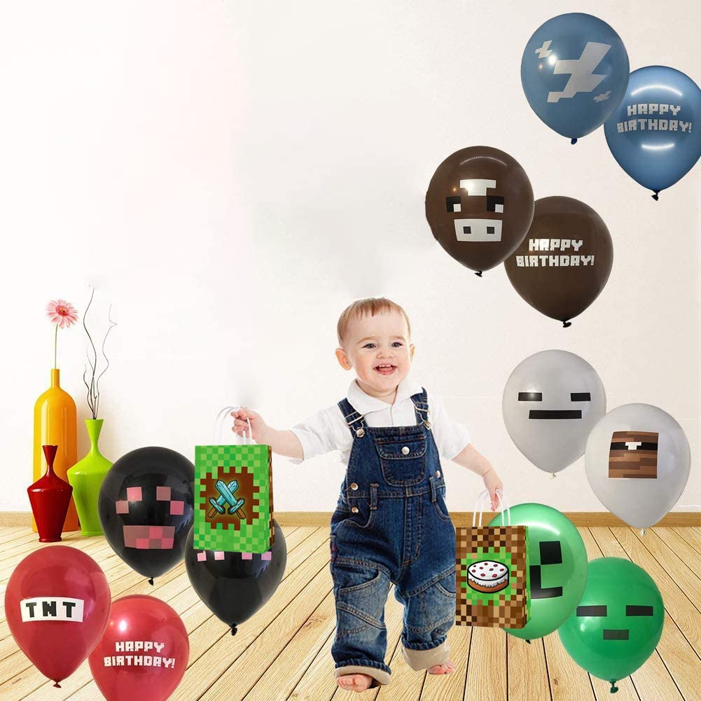 16 Stuks Pixel Party Favors Treat Box, 16x15,5x9cm Game Party Gift Box