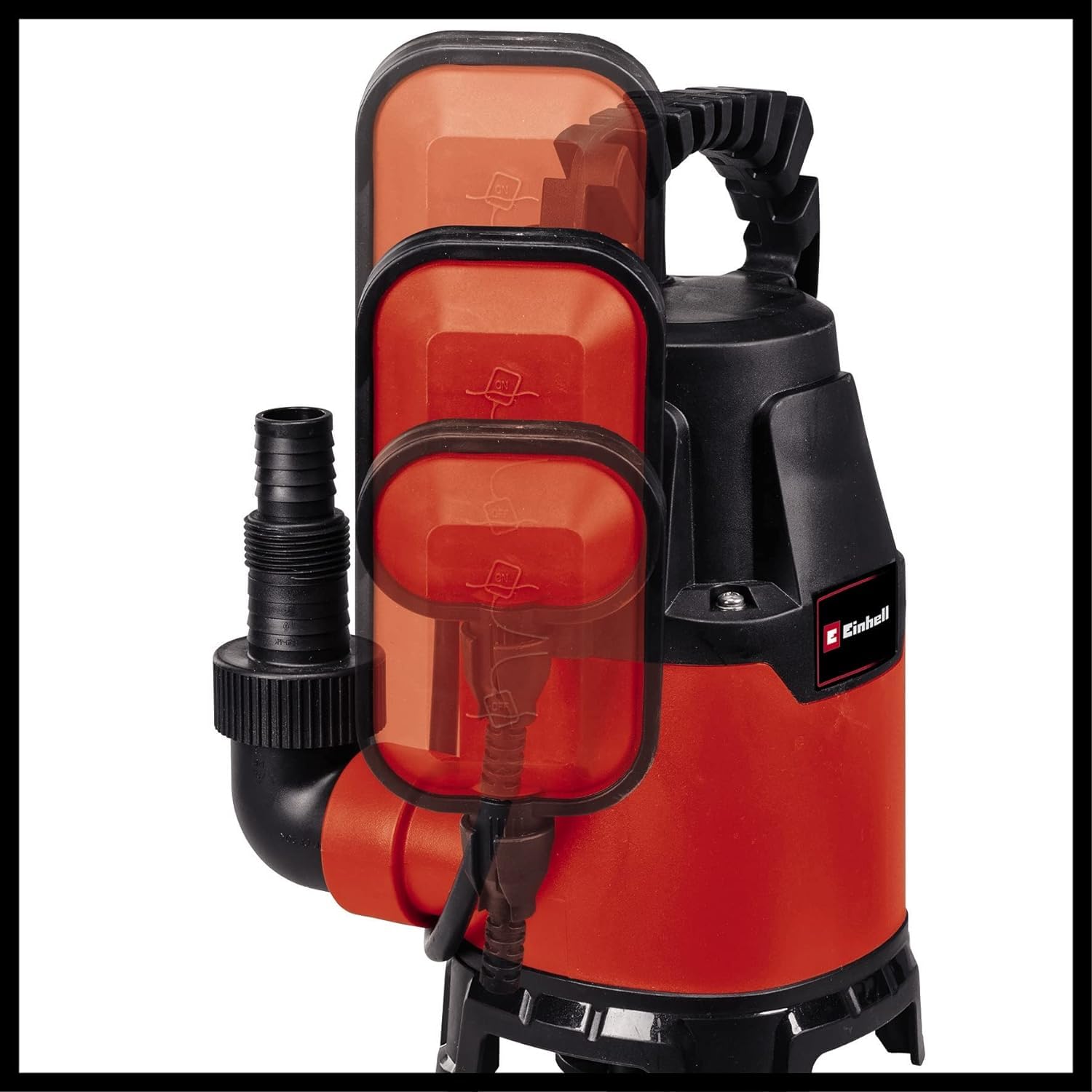Einhell Schmutzwasserpumpe GC-DP 3325 (330 W, 9.500 L/h Förderleistung, max. 6 m Förderhöhe, Ø 25 mm Fremdkörper, thermischer Überlastschutz, inkl. Universalanschluss)