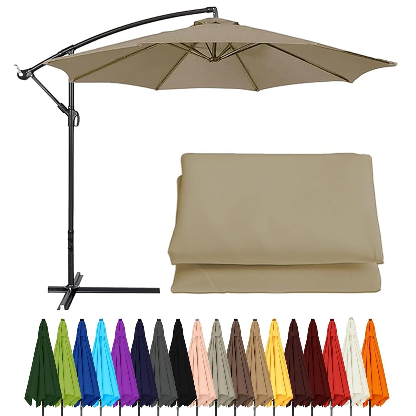 EYKWKB Umbrella Canopy Replacement Outdoor Parasol Replacement Canopy Sun Umbrella Fabric Cover with 6/8 Ribs Garden Canopy Cover for Patio Umbrella Parasol covers For Backyard Courtyard Lawn